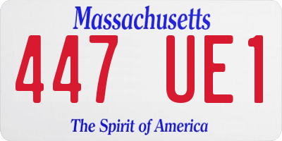 MA license plate 447UE1