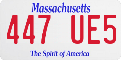 MA license plate 447UE5