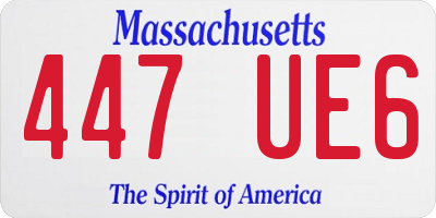 MA license plate 447UE6