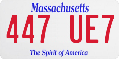 MA license plate 447UE7