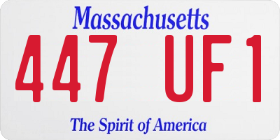 MA license plate 447UF1
