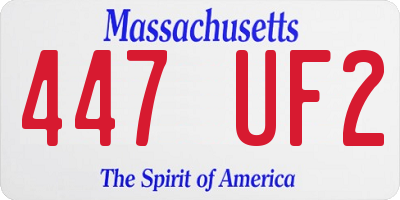 MA license plate 447UF2