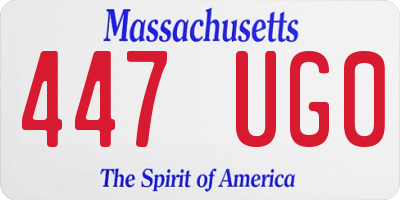 MA license plate 447UG0