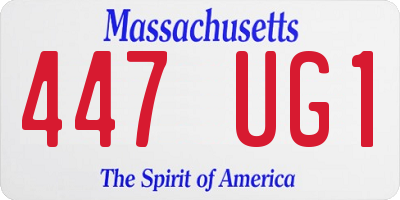 MA license plate 447UG1