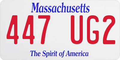 MA license plate 447UG2