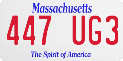 MA license plate 447UG3