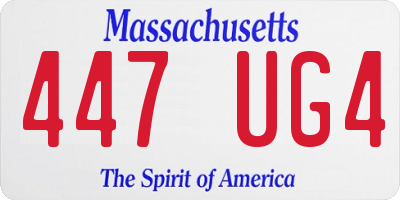 MA license plate 447UG4