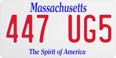 MA license plate 447UG5