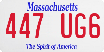 MA license plate 447UG6