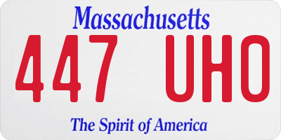 MA license plate 447UH0