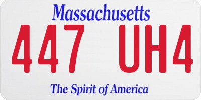 MA license plate 447UH4