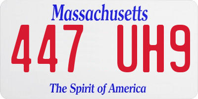MA license plate 447UH9