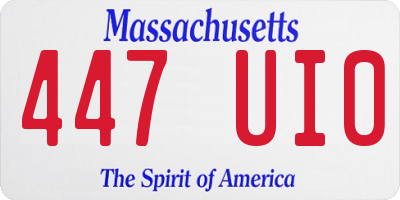 MA license plate 447UI0