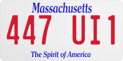 MA license plate 447UI1