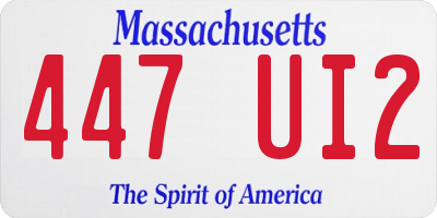 MA license plate 447UI2