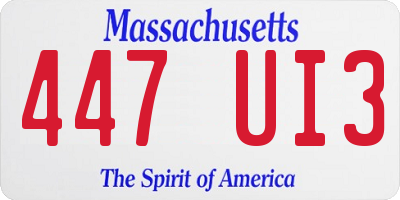 MA license plate 447UI3
