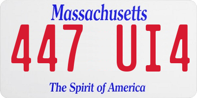 MA license plate 447UI4