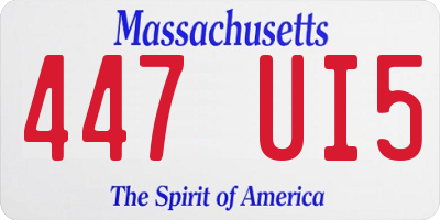 MA license plate 447UI5
