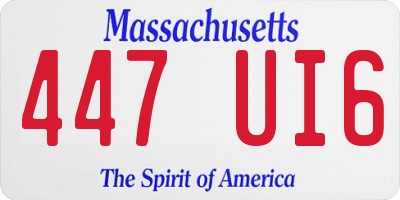 MA license plate 447UI6