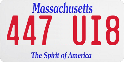 MA license plate 447UI8