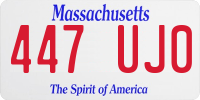 MA license plate 447UJ0