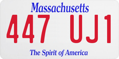 MA license plate 447UJ1