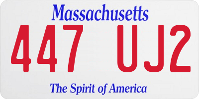 MA license plate 447UJ2