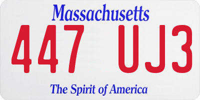 MA license plate 447UJ3
