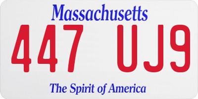 MA license plate 447UJ9