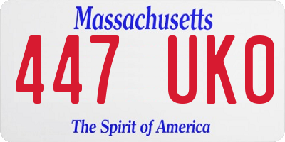 MA license plate 447UK0