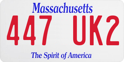 MA license plate 447UK2