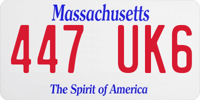 MA license plate 447UK6