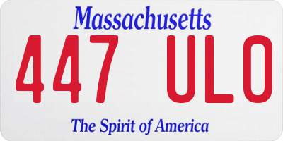 MA license plate 447UL0