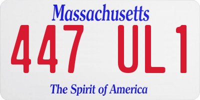 MA license plate 447UL1