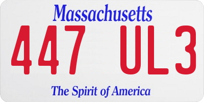 MA license plate 447UL3