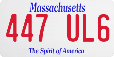 MA license plate 447UL6