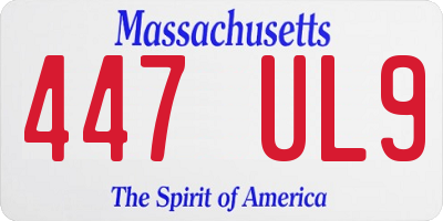 MA license plate 447UL9