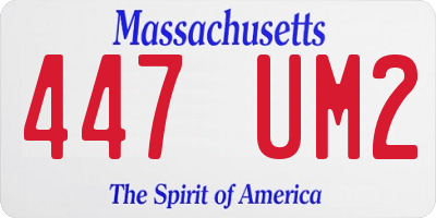 MA license plate 447UM2