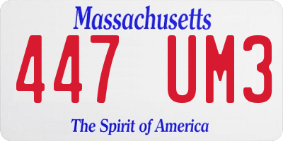 MA license plate 447UM3
