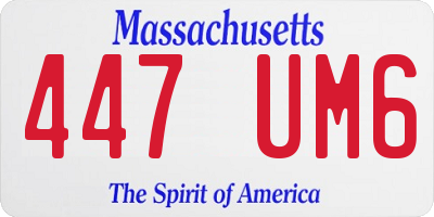 MA license plate 447UM6