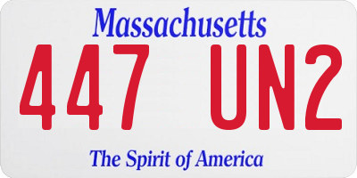 MA license plate 447UN2