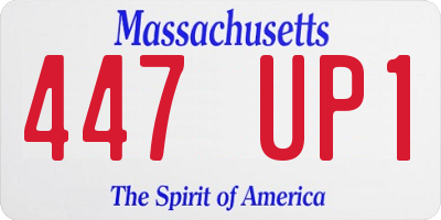 MA license plate 447UP1