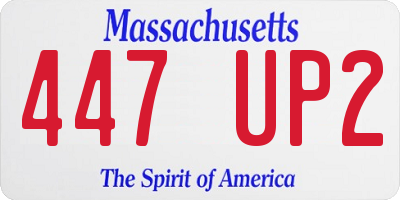 MA license plate 447UP2