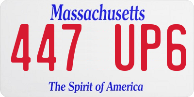 MA license plate 447UP6