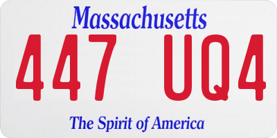 MA license plate 447UQ4