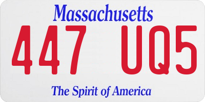 MA license plate 447UQ5