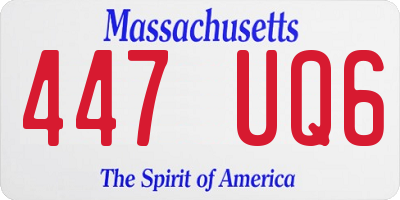 MA license plate 447UQ6