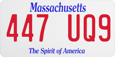 MA license plate 447UQ9