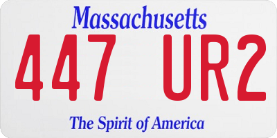 MA license plate 447UR2