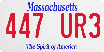 MA license plate 447UR3